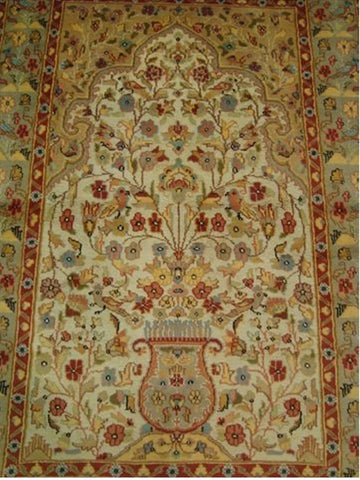 Exclusive Tree of Life Birds All Over Floral Designed Brand New Area Rugs Silk Wool Hand Knotted Carpet (6 x 4)'