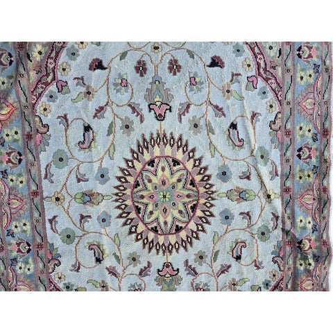 Al Ahmedani Linen Floral Medallion Rectangle Area Rug Wonderful Design Wool Silk Hand Knotted Home Decor Indoor Carpet (7.8 x 4.8)'