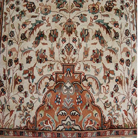 Exclusive Floral Medallion Allover Rectangle Area Rug Hand Knotted Wool Silk Carpet (6 x 4)'