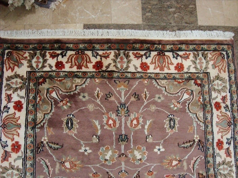 Awesome Floral Medallion Rectangle Area Rug Hand Knotted Wool Silk Carpet (6 x 4)'