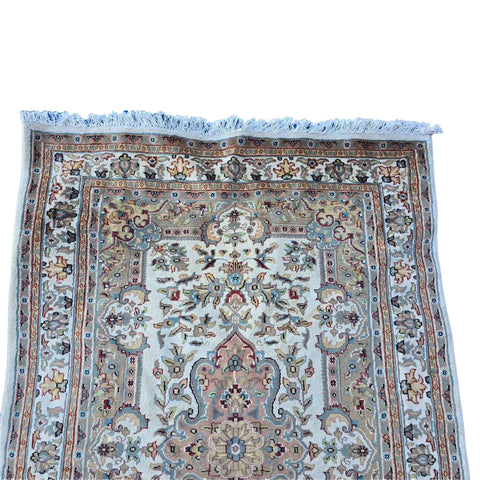 Al Ahmedani Linen Sarafian Floral Rectangle Area Rug Wonderful Design Wool Silk Hand Knotted Home Decor Indoor Carpet (6.1 x 4.1)'