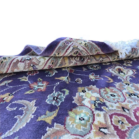 Al Ahmedani Linen Lilac Purple Floral Medallion Rectangle Area Rug Wonderful Design Wool Silk Hand Knotted Home Decor Indoor Carpet (6.4 x 4.2)'