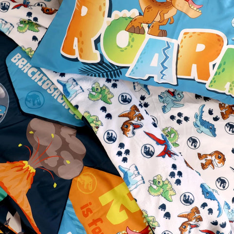 Jurassic World 3-Piece Ultra-Soft & Cozy Toddler Bedding Sheet Set for Kids - Comforter, Fitted Sheet & Pillowcase