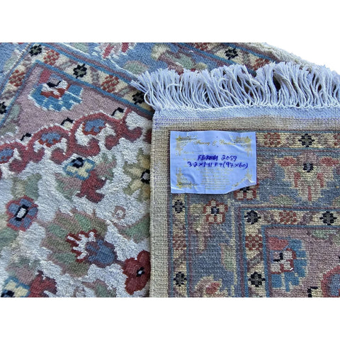 Al Ahmedani Linen Floral Medallion Rectangle Hand Knotted Area Rug Wonderful Design Home Decor Wool Silk Indoor Carpet (3.2 x 1.11)'