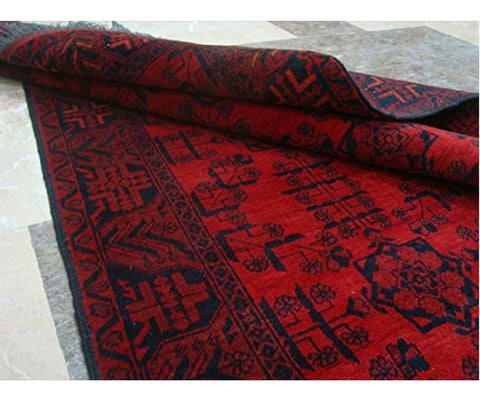 Exclusive Afghan Khal Muhamadi Designed Rectangle Area Rug Hand Knotted Wool Carpet (6.1 x 4.3)'