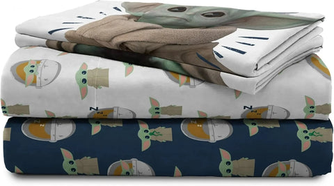 Star Wars The Mandalorian 4-Piece Twin Bedding Sheet Set for Kids