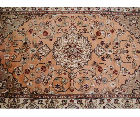 Awesome Floral Medallion Hand Knotted Oriental Area Rug Wool Silk Carpet (6 x 4)' by AHMEDAN