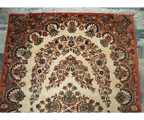 AHMEDANI Shab-E-Chiragan Exclusive Designed Area Rug Hand Knotted Wool Silk Carpet (6 X 4)'