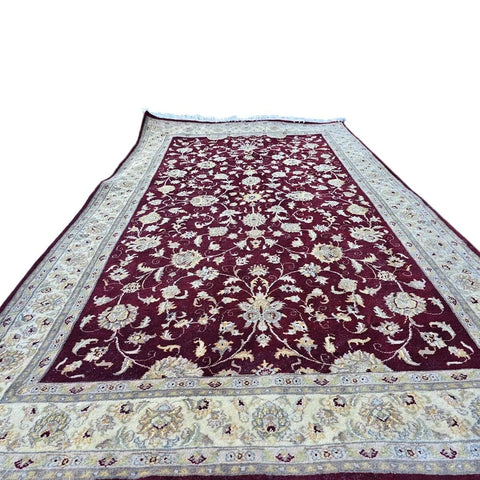 Al Ahmedani Linen Red Floral Double Knot Wool Rectangle Area Rug Wonderful Design Hand Knotted Home Decor Indoor Carpet (7.10 x 4.6)'
