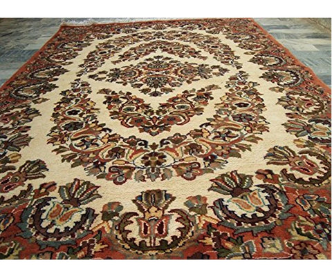 AHMEDANI Shab-E-Chiragan Exclusive Designed Area Rug Hand Knotted Wool Silk Carpet (6 X 4)'