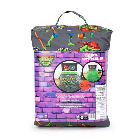 Teenage Mutant Ninja Turtles 2 Pcs Twin/Full Bedding Set for Kids - Reversible Comforter and Pillowcase