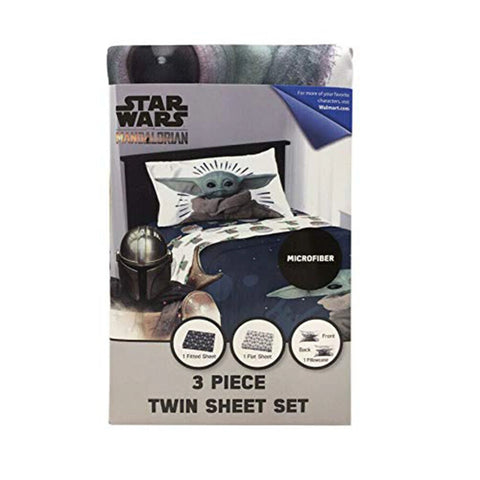 Star Wars The Mandalorian 3 Piece Multicolor Soft Polyester Twin Bedding Sheet Set for Kids
