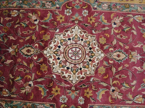 Love Medallion Floral Oriental Area Rug Hand Knotted Wool Silk Carpet (9 x 6)'