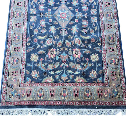 Al Ahmedani Linen Grey Floral Medallion Rectangle Area Rug Wonderful Design Wool Silk Hand Knotted Home Decor Indoor Carpet  (6.3 x 4)'