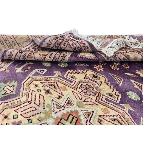 Al Ahmedani Linen Lilac Purple Kafkazi Rectangle Area Rug Wonderful Design Wool Silk Hand Knotted Home Decor Indoor Carpet (5.9 x 4.2)'