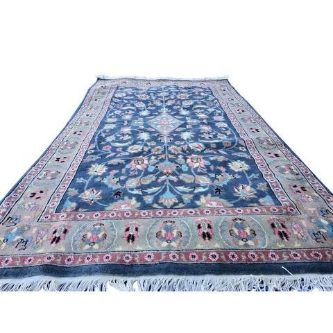 Al Ahmedani Linen Grey Floral Medallion Rectangle Area Rug Wonderful Design Wool Silk Hand Knotted Home Decor Indoor Carpet  (6.3 x 4)'