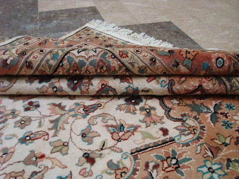 Awesome Aina Medallion Floral Oriental Area Rug Hand Knotted Wool Silk Carpet (9 x 6)'