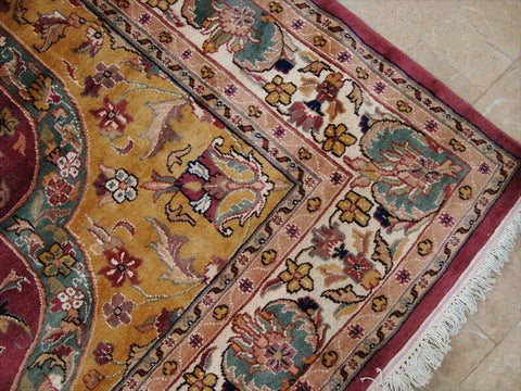 Love Medallion Floral Oriental Area Rug Hand Knotted Wool Silk Carpet (9 x 6)'