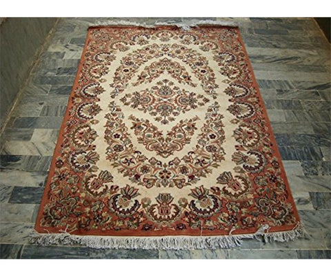 AHMEDANI Shab-E-Chiragan Exclusive Designed Area Rug Hand Knotted Wool Silk Carpet (6 X 4)'
