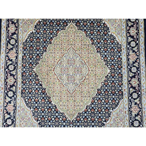 Al Ahmedani Linen Black Tabrez Mahi Double Knot Wool Rectangle Hand Knotted Area Rug Wonderful Design Home Decor Indoor Carpet (6.5 x 4.1)'