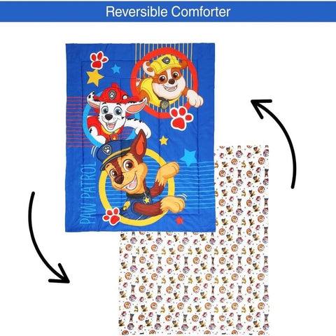 Paw Patrol Kids Bedding Sheet Set with Reversible Comforter Twin Bed in Bag 4 Pcs Set for Kids