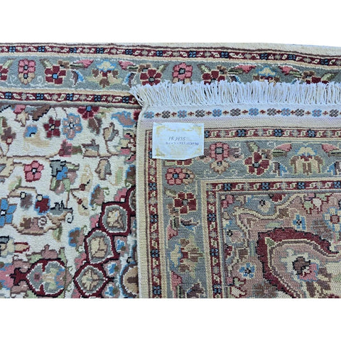Al Ahmedani Linen Floral Medallion Hand Knotted Area Rug Wonderful Design Rectangle Home Decor Wool Silk Indoor Carpet (5.0 x 3.1)'