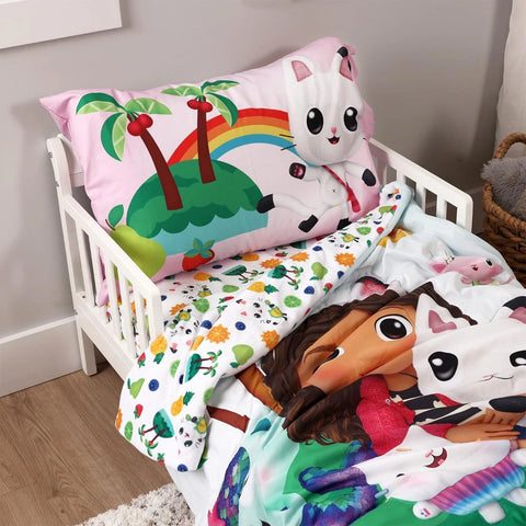Gabby's Dollhouse Toddler Sheet Set for Kids - 3 Pcs Bedding Set - Pillowcase, Comforter and Fitted Sheet