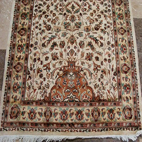 Exclusive Floral Medallion Allover Rectangle Area Rug Hand Knotted Wool Silk Carpet (6 x 4)'