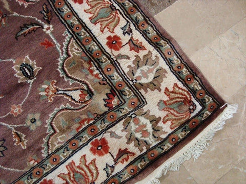 Awesome Floral Medallion Rectangle Area Rug Hand Knotted Wool Silk Carpet (6 x 4)'