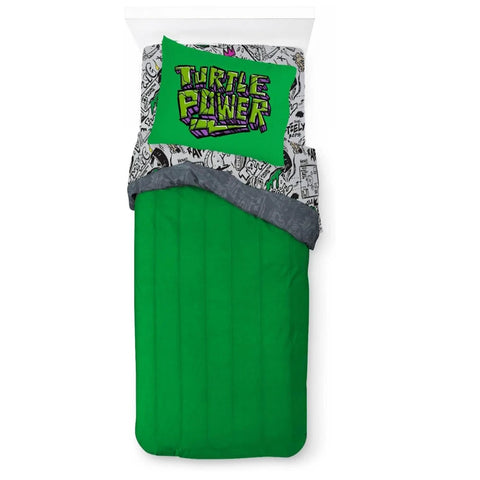TMNT 4 Pcs Kids Twin Bed in a Bag - Comforter, Bed Sheets, and Pillowcase