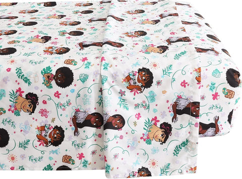 Disney Encanto 4 Piece Full Bedding Sheet Set for Kids - Flat Sheet, Fitted Sheet and 2 Pillowcases
