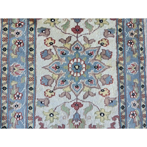 Al Ahmedani Linen Floral Medallion Rectangle Hand Knotted Area Rug Wonderful Design Home Decor Wool Silk Indoor Carpet (3.2 x 1.11)'