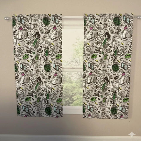 Teenage Mutant Ninja Turtles (42" x 63") Window Curtains for Kids Bedroom - 2-Piece Drape Set