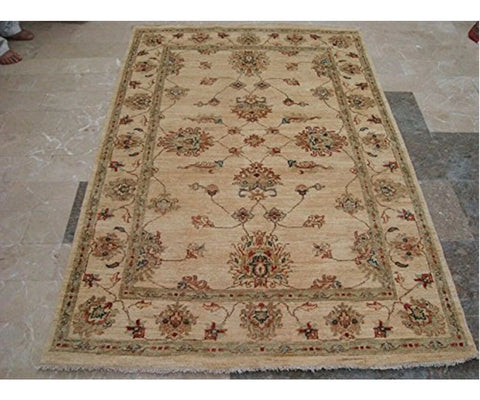 Chobi Zeiglar Mahal Rectangle Rug Ghazni Wool Hand Knotted Carpet (6.8 x 4.5)'