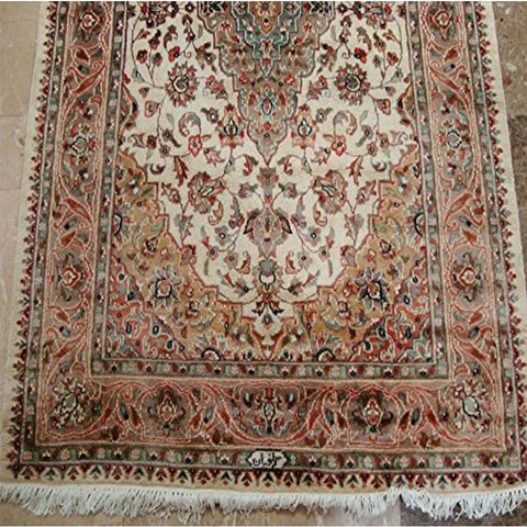 AL AHMEDANI LINEN Awesome Sarafiann Floral Medallion Area Rug Hand Knotted Wool Silk Carpet (6 x 4)'