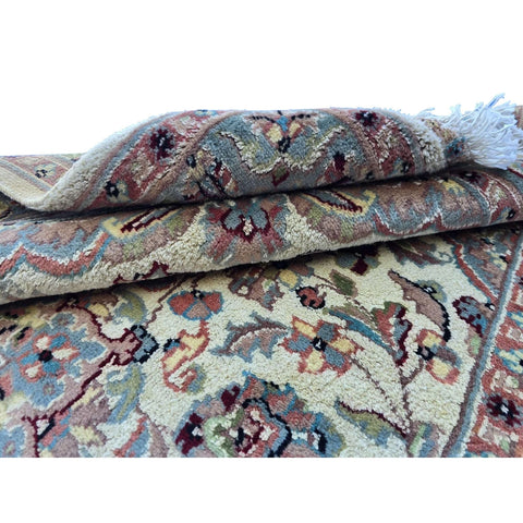Al Ahmedani Linen Floral Medallion Hand Knotted Area Rug Rectangle Wonderful Design Home Decor Wool Silk Indoor Carpet (5.2 x 3.2)'