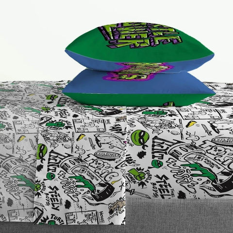 Teenage Mutant Ninja Turtles Soft & Cozy 4-Piece Full Bedding Sheet Set for Kids