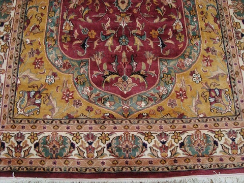 Love Medallion Floral Oriental Area Rug Hand Knotted Wool Silk Carpet (9 x 6)'