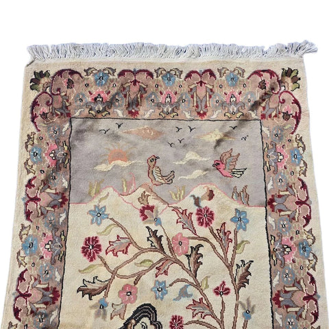 Al Ahmedani Linen Umre Khayam Rectangle Area Rug Wonderful Design Wool Silk Hand Knotted Home Decor Indoor Carpet (5.6 x 3)'