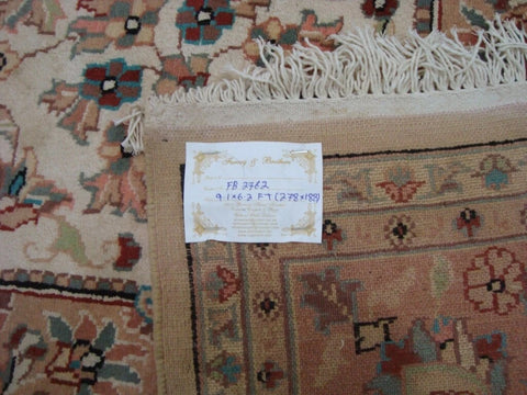 Awesome Aina Medallion Floral Oriental Area Rug Hand Knotted Wool Silk Carpet (9 x 6)'