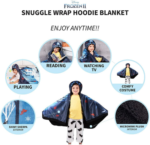 Franco Kids Bedding Snuggle Wrap Wearable Blanket, 31 in x 55 in, Disney Frozen 2 Olaf
