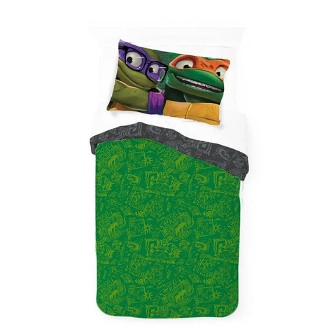 Teenage Mutant Ninja Turtles 2 Pcs Twin/Full Bedding Set for Kids - Reversible Comforter and Pillowcase