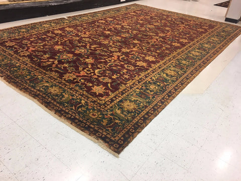Ahmedani Linen Excellent Designed Bijare Rectangle Area Rugs Hand Knotted Oriental Hand Spun Ghazni Wool Carpet (12 x 18)'