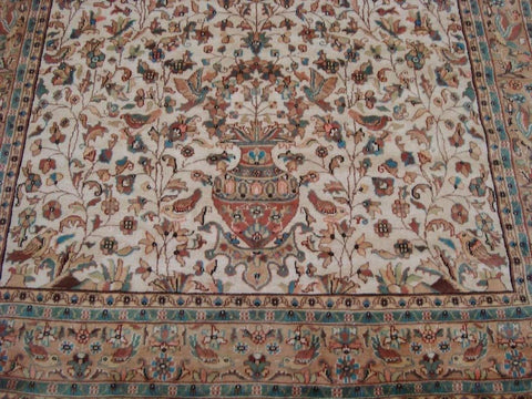 Awesome Tree of Life Birds Floral Oriental Area Rug Hand Knotted Wool Silk Carpet (9 x 6)'