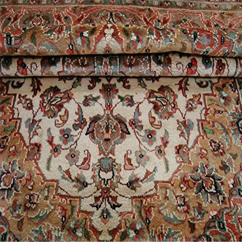 AL AHMEDANI LINEN Awesome Sarafiann Floral Medallion Area Rug Hand Knotted Wool Silk Carpet (6 x 4)'
