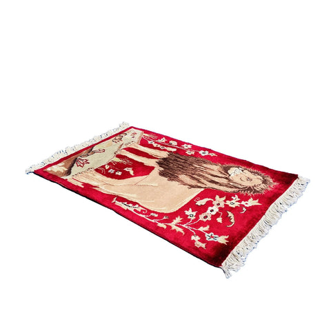 Al Ahmedani Linen Lion Jungle King Rectangle Hand Knotted Wonderful Design Area Rug Home Decor Wool Silk Indoor Carpet (3.0 x 2.0)'