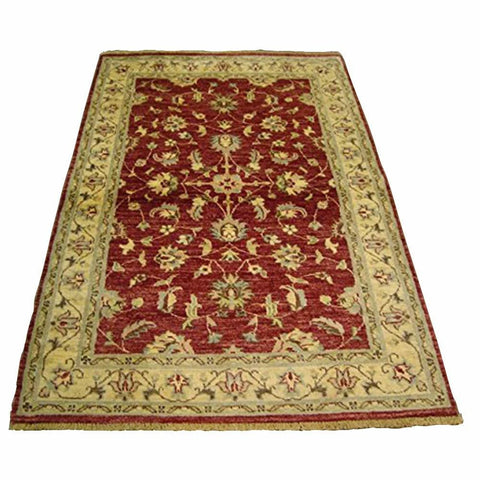 Chobi Mahal Zeigler Exclusive Vege Dyed Area Rug Hand Knotted Wool Carpet (5.11 x 4.1)'