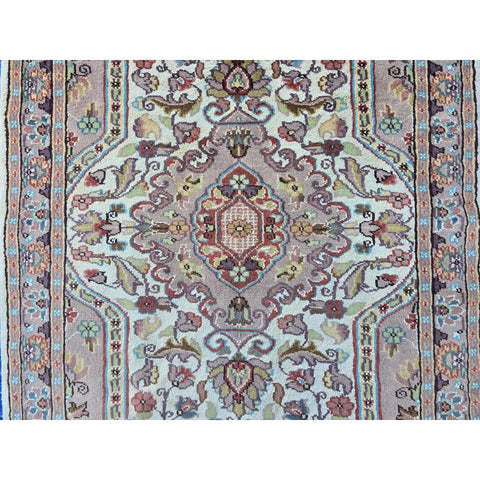 Al Ahmedani Linen Floral Medallion Rectangle Hand Knotted Area Rug Wonderful Design Home Decor Wool Silk Indoor Carpet (5.1 x 3.2)'