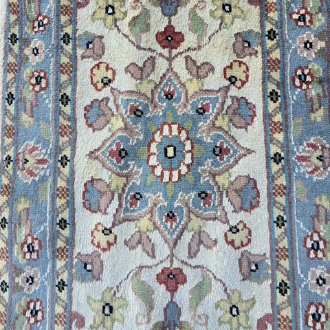 Al Ahmedani Linen Floral Medallion Rectangle Area Rug Wonderful Design Wool Silk Hand Knotted Home Decor Indoor Carpet (3.2 x 1.11)'
