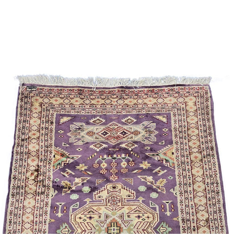 Al Ahmedani Linen Lilac Purple Kafkazi Rectangle Area Rug Wonderful Design Wool Silk Hand Knotted Home Decor Indoor Carpet (5.9 x 4.2)'